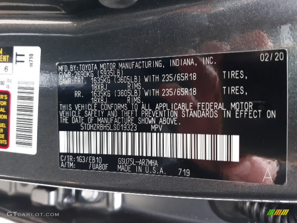 2020 Highlander XLE AWD - Magnetic Gray Metallic / Graphite photo #36