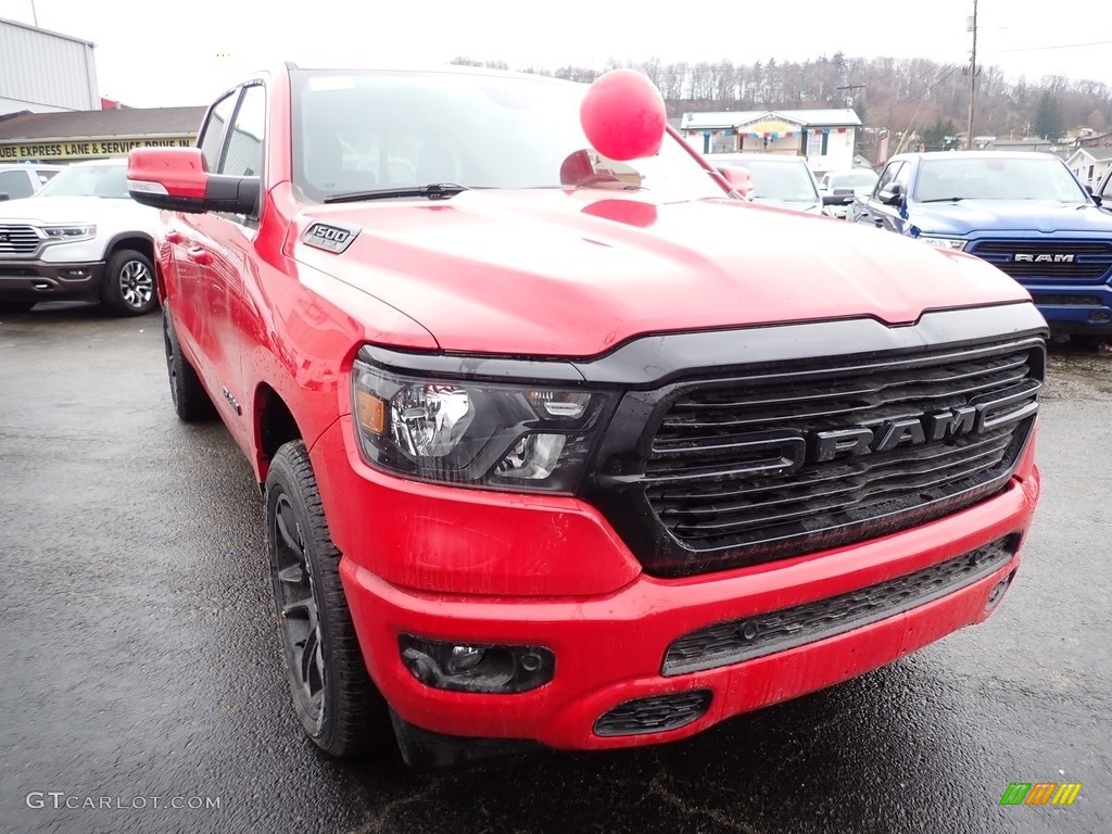 2020 1500 Big Horn Night Edition Crew Cab 4x4 - Flame Red / Red/Black photo #8