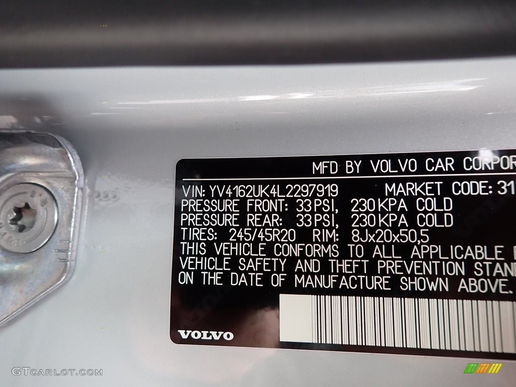 2020 XC40 T5 Momentum AWD - Glacier Silver Metallic / Charcoal photo #11