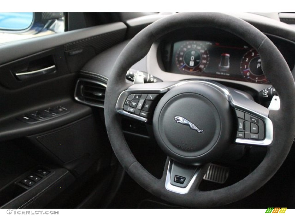 2019 Jaguar XE SV Project 8 Ebony Steering Wheel Photo #137634992