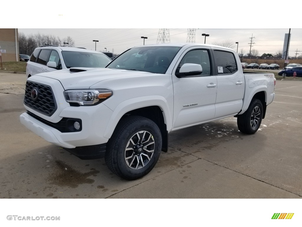 2020 Tacoma TRD Sport Double Cab 4x4 - Super White / TRD Cement/Black photo #1