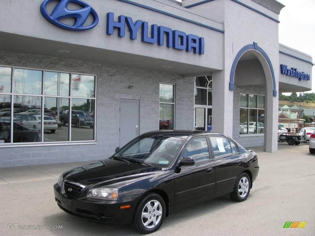 2006 Elantra GLS Sedan - Ebony Black / Gray photo #1