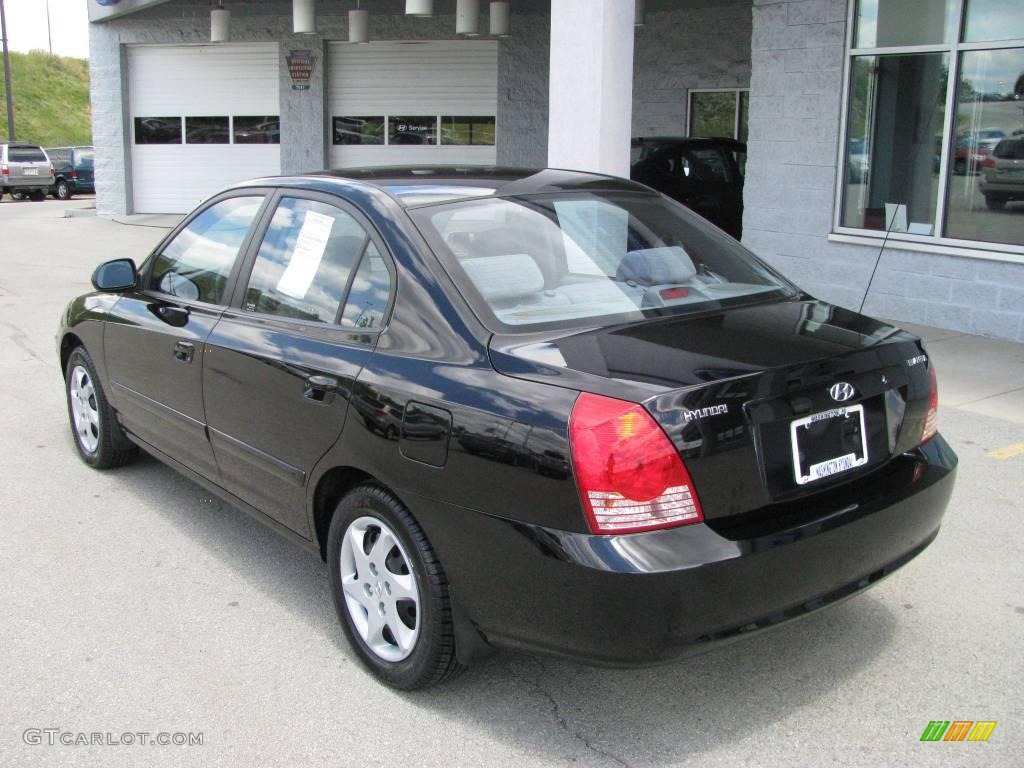 2006 Elantra GLS Sedan - Ebony Black / Gray photo #4