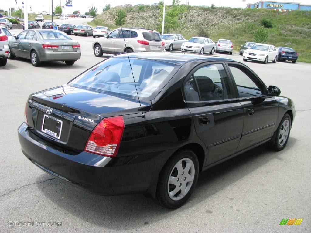 2006 Elantra GLS Sedan - Ebony Black / Gray photo #6