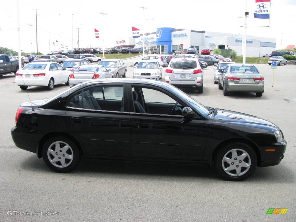 2006 Elantra GLS Sedan - Ebony Black / Gray photo #7