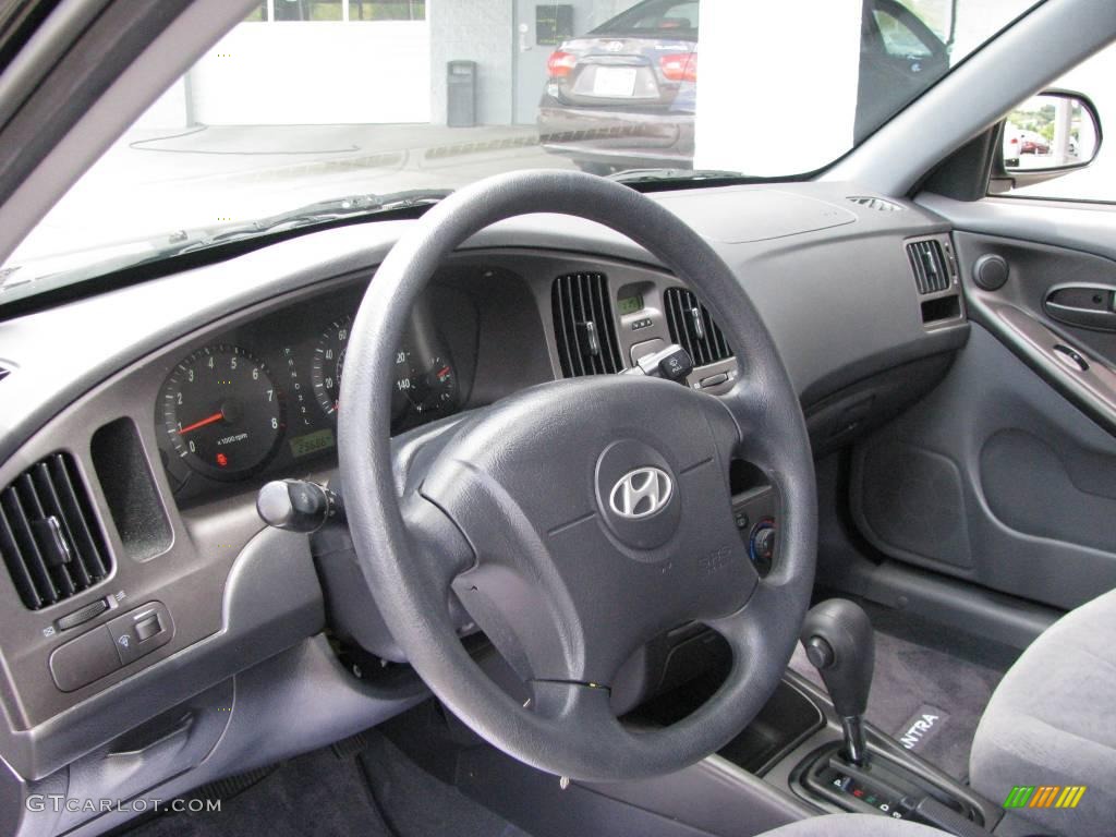 2006 Elantra GLS Sedan - Ebony Black / Gray photo #14
