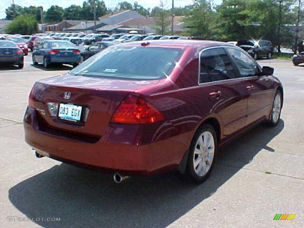 2006 Accord EX-L V6 Sedan - Redondo Red Pearl / Gray photo #10
