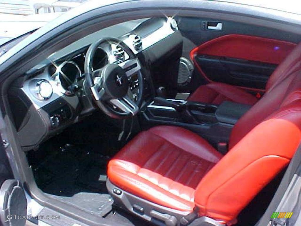 2007 Mustang GT Premium Coupe - Tungsten Grey Metallic / Black/Red photo #6