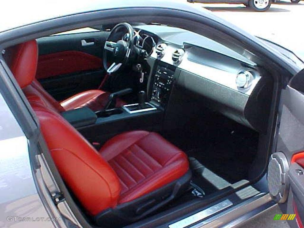 2007 Mustang GT Premium Coupe - Tungsten Grey Metallic / Black/Red photo #9