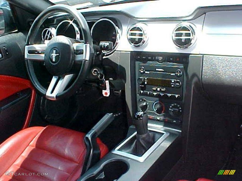 2007 Mustang GT Premium Coupe - Tungsten Grey Metallic / Black/Red photo #11