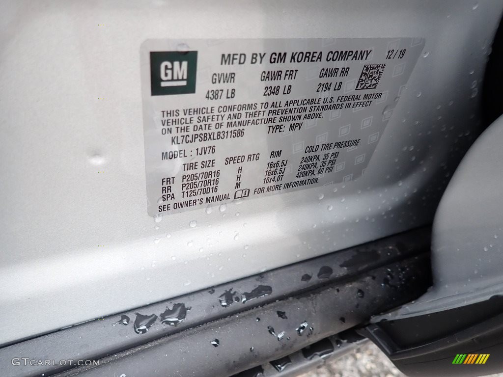 2020 Trax LT AWD - Silver Ice Metallic / Jet Black photo #16