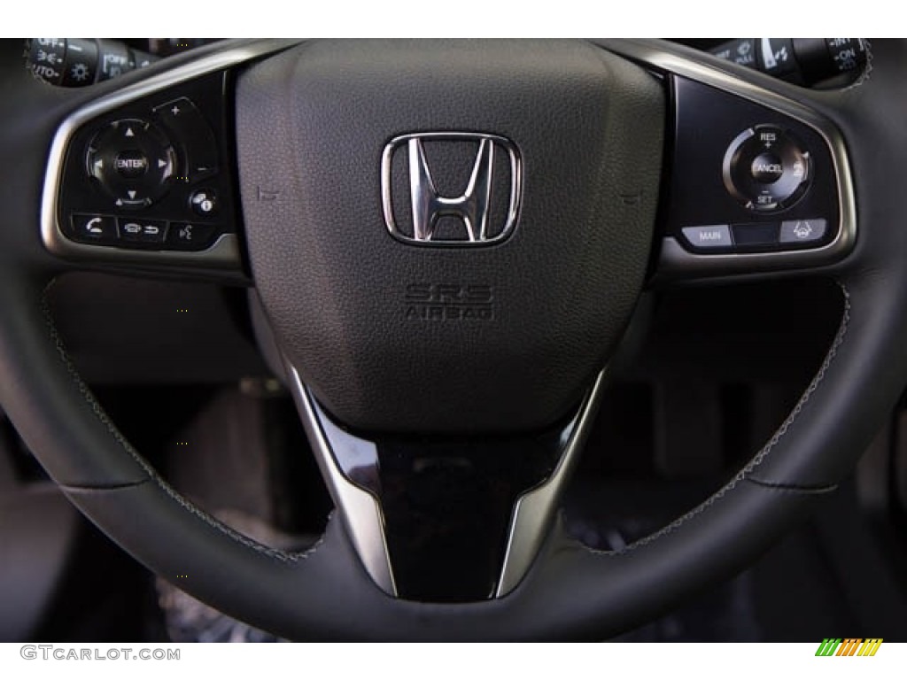 2020 Honda Civic EX-L Hatchback Black Steering Wheel Photo #137663487