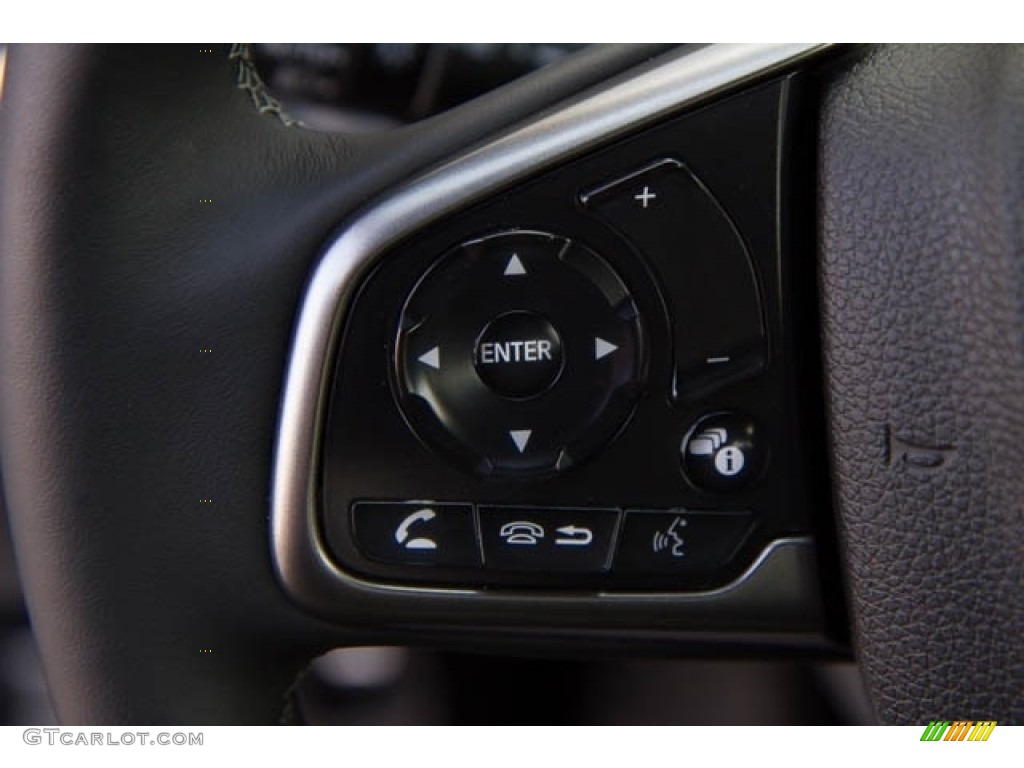 2020 Honda Civic EX-L Hatchback Black Steering Wheel Photo #137663500