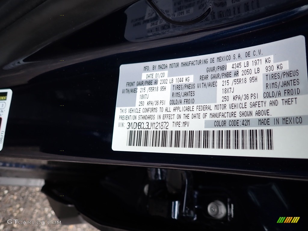 2020 CX-30 Color Code 42M for Deep Crystal Blue Mica Photo #137667510