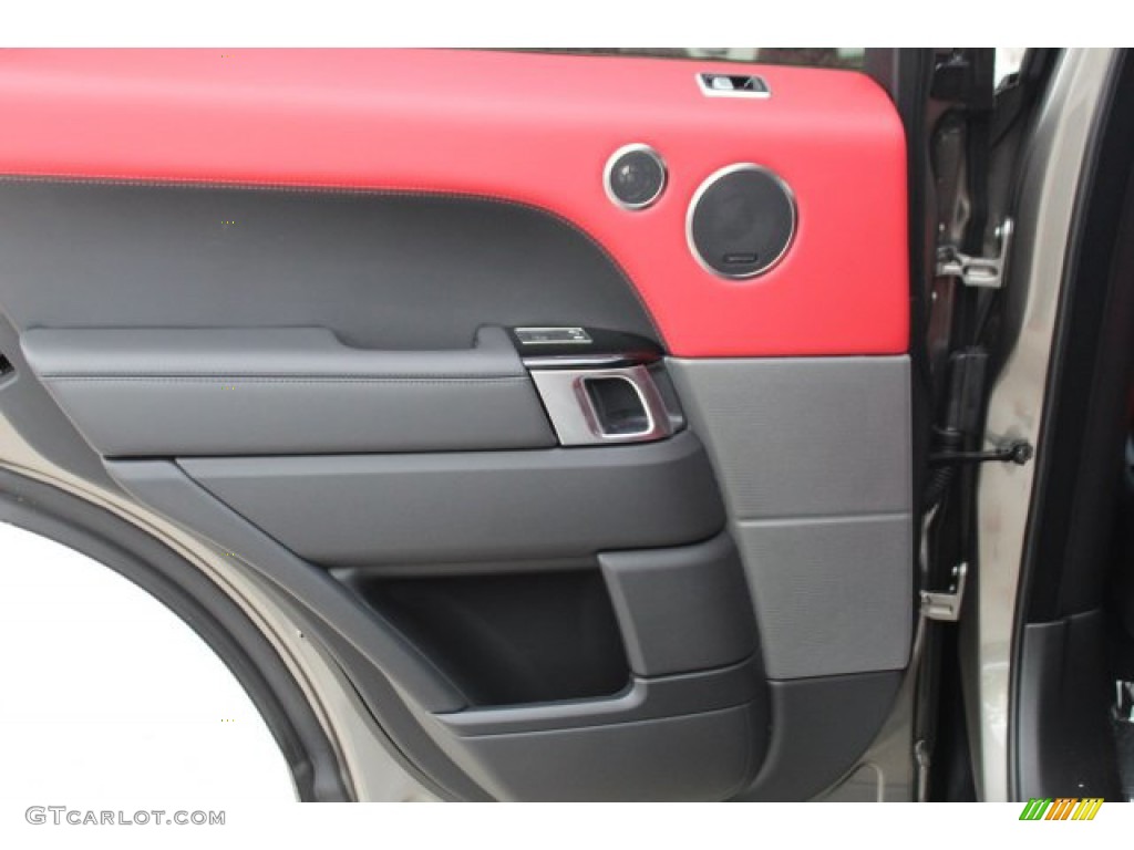 2020 Land Rover Range Rover Sport Autobiography Ebony/Pimento Door Panel Photo #137679604