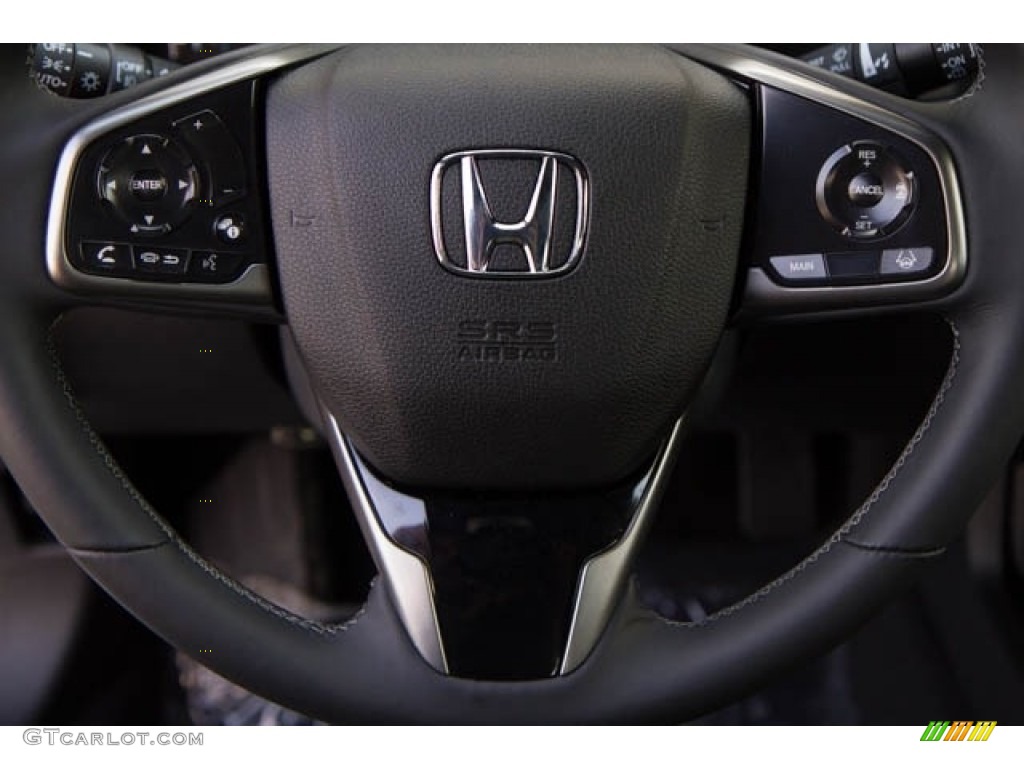 2020 Honda Civic EX-L Hatchback Black Steering Wheel Photo #137693907