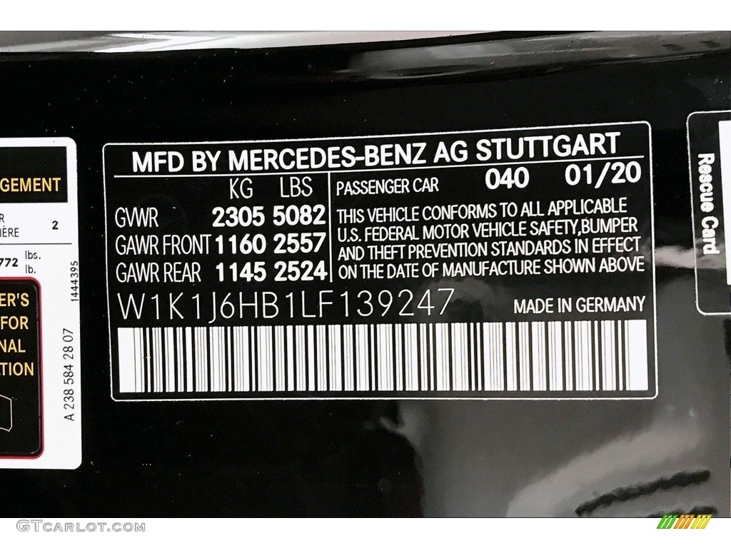 2020 E Color Code 040 for Black Photo #137696914