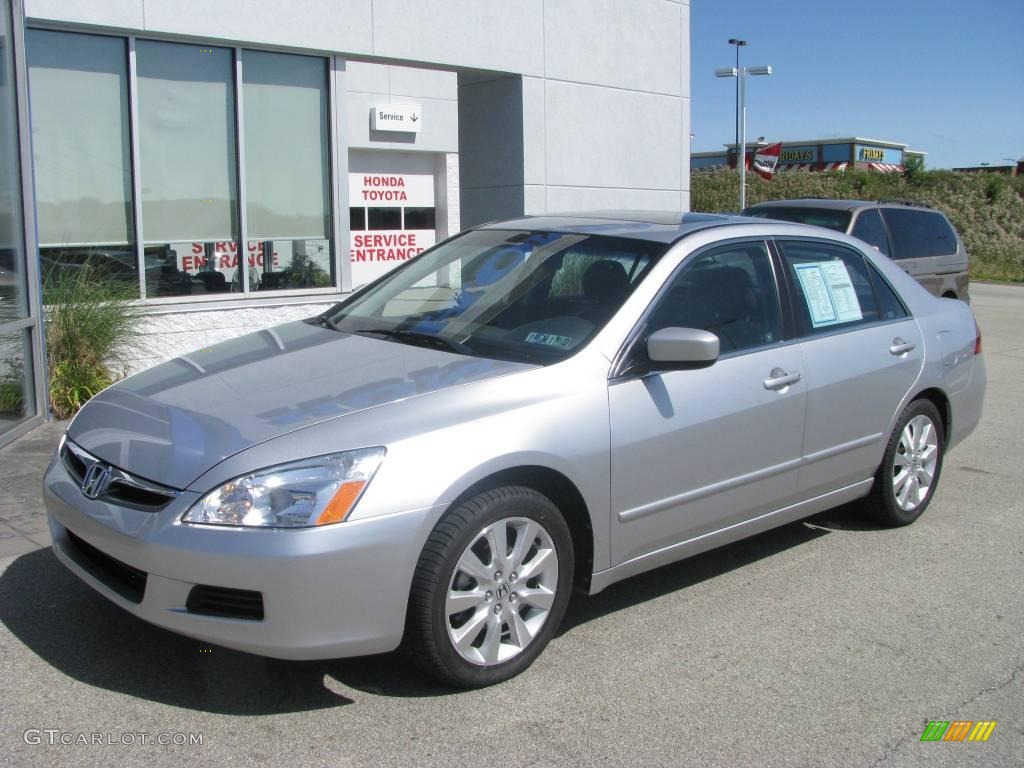 2007 Accord EX-L V6 Sedan - Alabaster Silver Metallic / Black photo #2