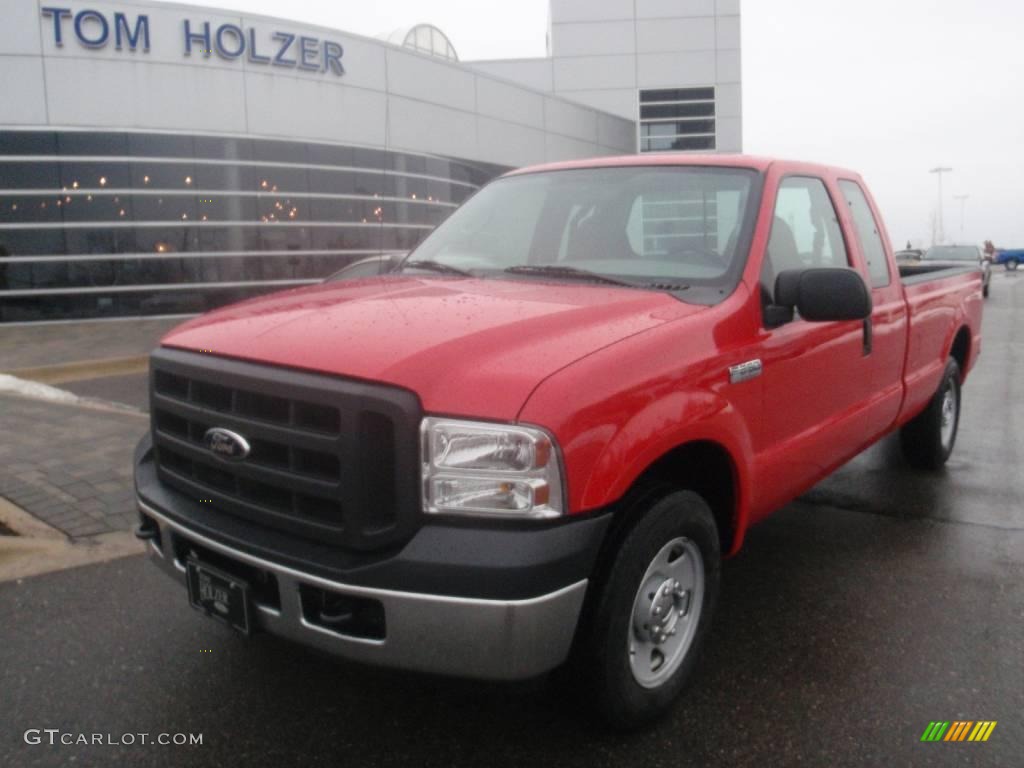 2007 F250 Super Duty XL SuperCab - Red Clearcoat / Tan photo #1