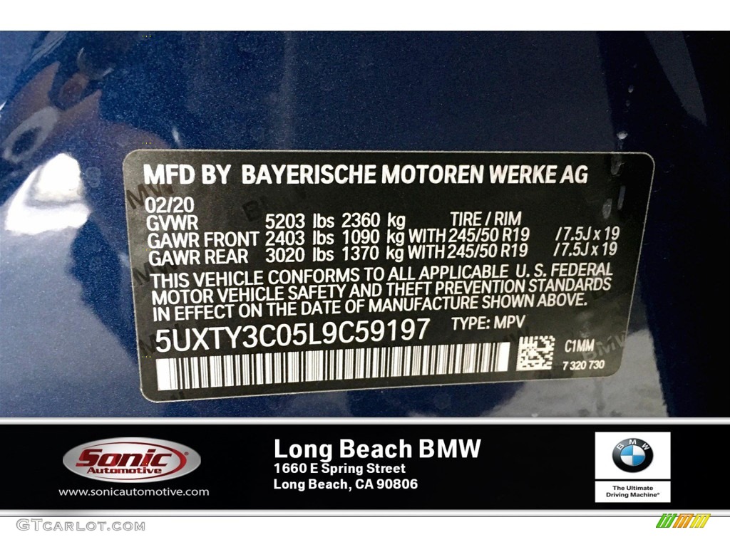 2020 X3 sDrive30i - Phytonic Blue Metallic / Black photo #18