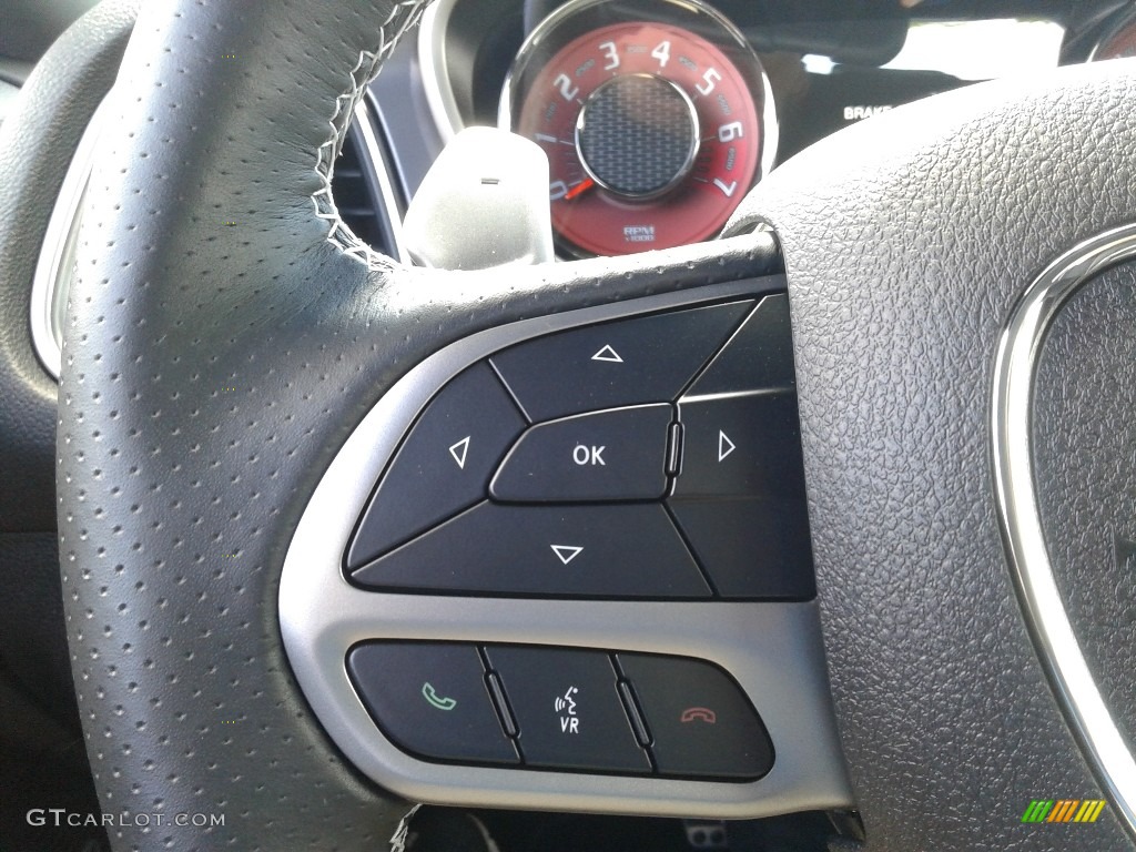 2020 Dodge Challenger SRT Hellcat Widebody Black Steering Wheel Photo #137719758