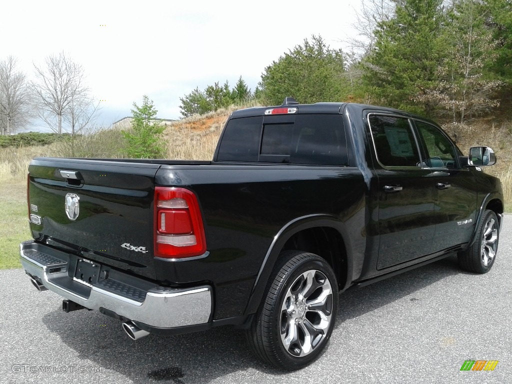 2020 1500 Longhorn Crew Cab 4x4 - Diamond Black Crystal Pearl / New Saddle/Black photo #7