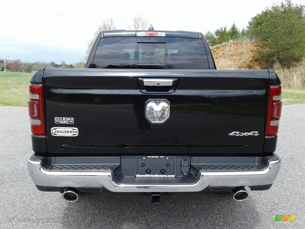 2020 1500 Longhorn Crew Cab 4x4 - Diamond Black Crystal Pearl / New Saddle/Black photo #8