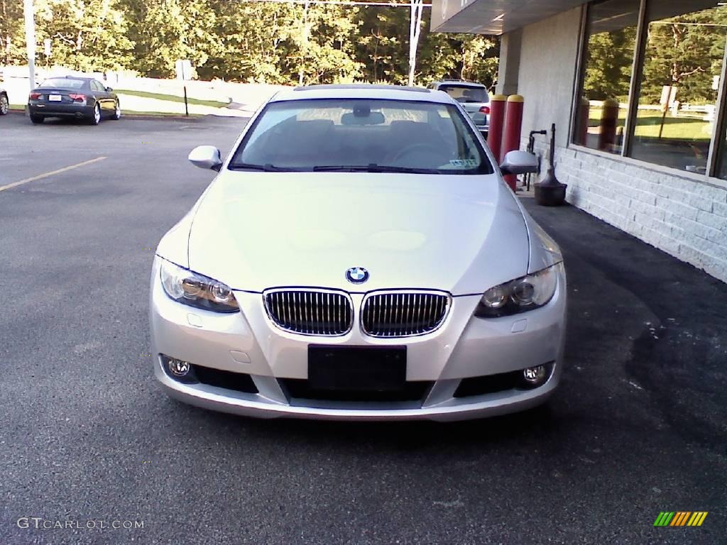 2007 3 Series 328xi Coupe - Titanium Silver Metallic / Coral Red/Black photo #3