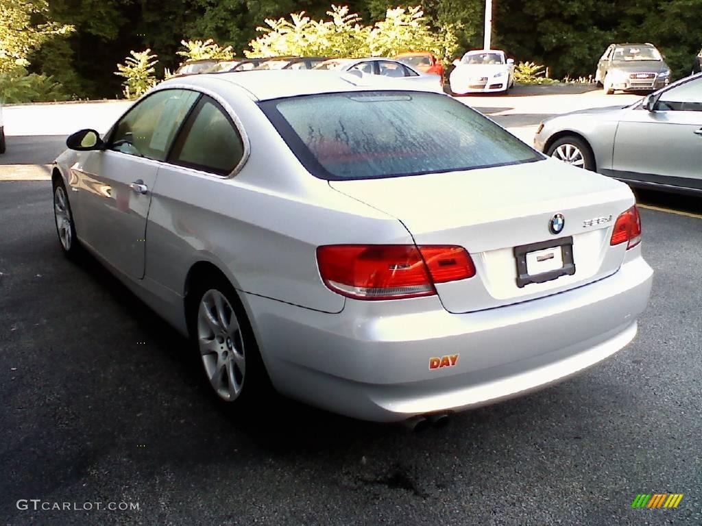 2007 3 Series 328xi Coupe - Titanium Silver Metallic / Coral Red/Black photo #5