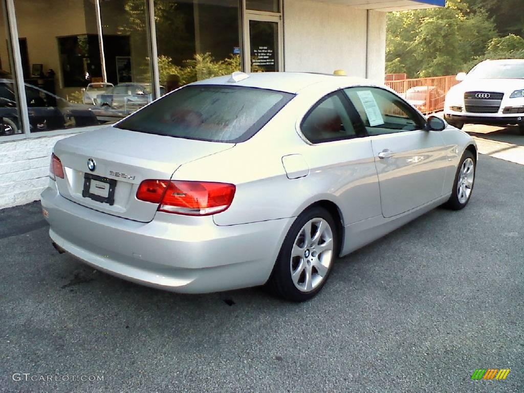 2007 3 Series 328xi Coupe - Titanium Silver Metallic / Coral Red/Black photo #7