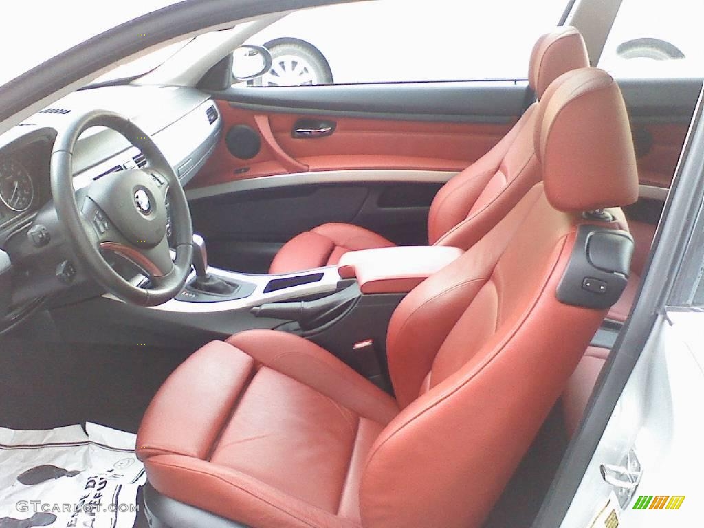 2007 3 Series 328xi Coupe - Titanium Silver Metallic / Coral Red/Black photo #8