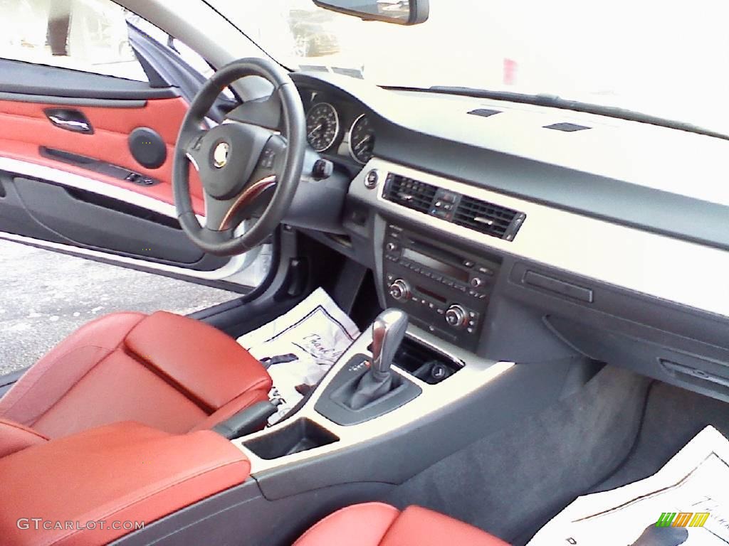 2007 3 Series 328xi Coupe - Titanium Silver Metallic / Coral Red/Black photo #11