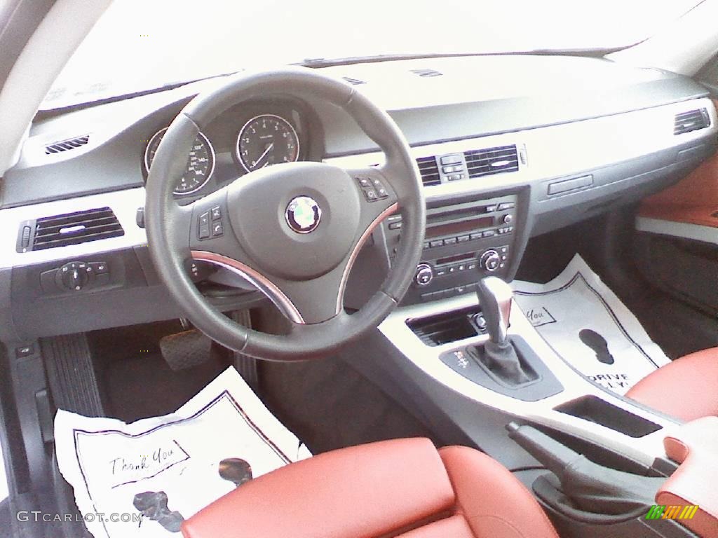 2007 3 Series 328xi Coupe - Titanium Silver Metallic / Coral Red/Black photo #12