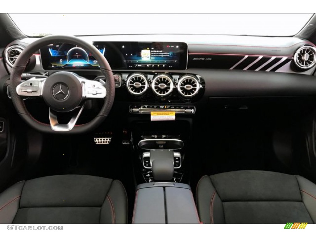 2020 CLA AMG 35 Coupe - Polar White / Black Dinamica w/Red stitching photo #17