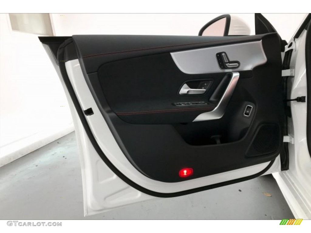 2020 Mercedes-Benz CLA AMG 35 Coupe Black Dinamica w/Red stitching Door Panel Photo #137774174