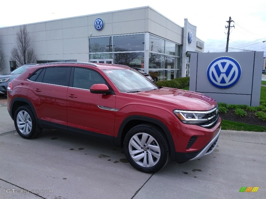 Aurora Red Chroma Metallic 2020 Volkswagen Atlas Cross Sport SE Technology 4Motion Exterior Photo #137780175