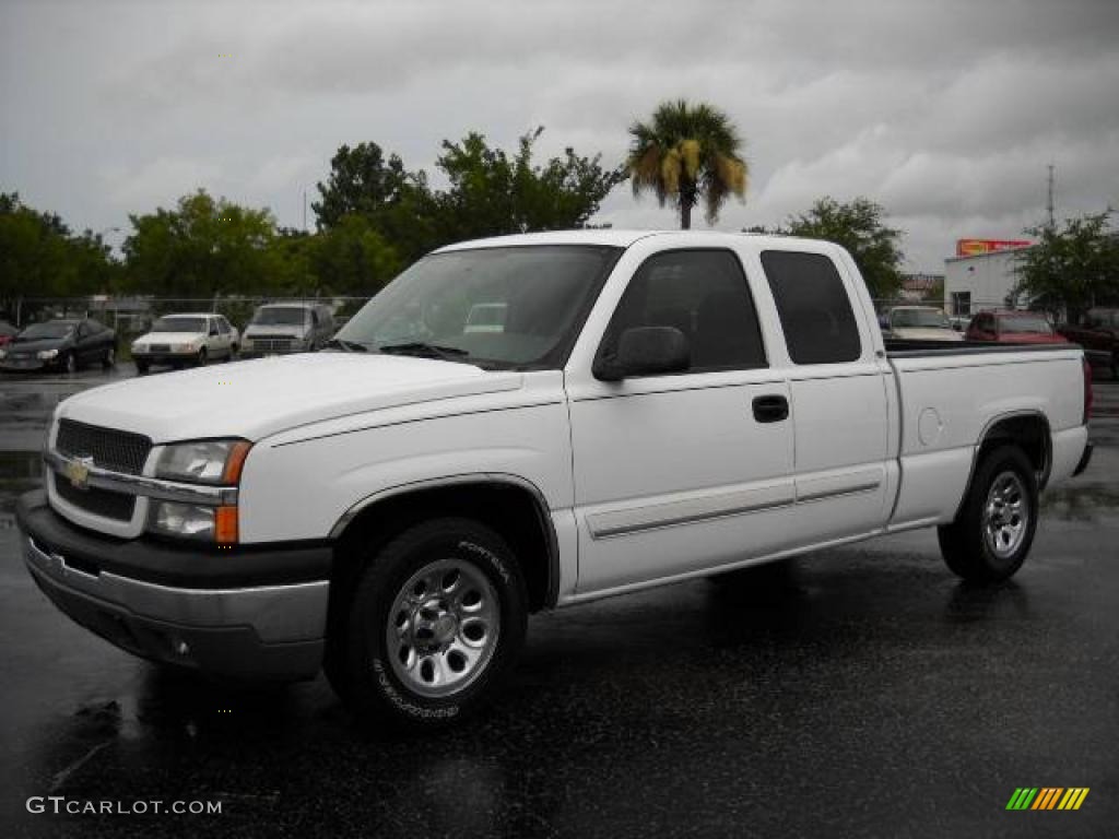 2005 Silverado 1500 LS Extended Cab - Summit White / Dark Charcoal photo #1