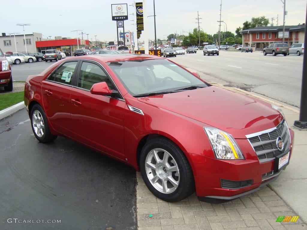 2009 CTS 4 AWD Sedan - Crystal Red / Cashmere/Cocoa photo #3