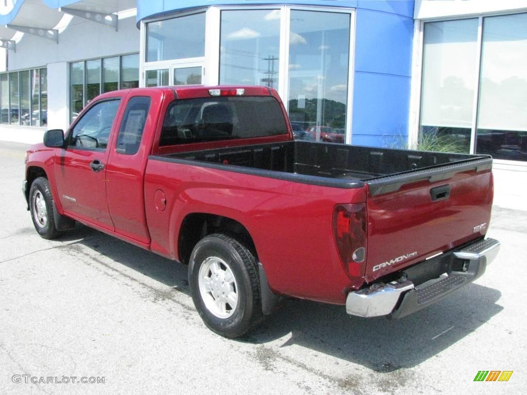 2005 Canyon SLE Extended Cab - Cherry Red Metallic / Pewter photo #4