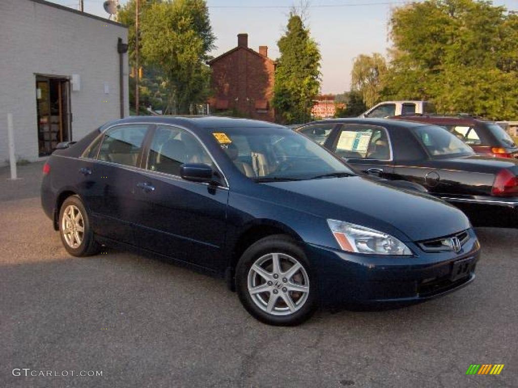 2003 Accord EX V6 Sedan - Eternal Blue Pearl / Gray photo #2