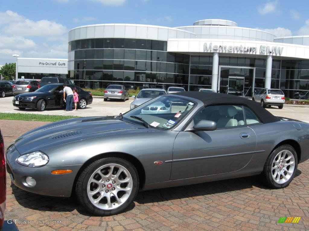 2002 XK XKR Convertible - Quartz Metallic / Oatmeal photo #1