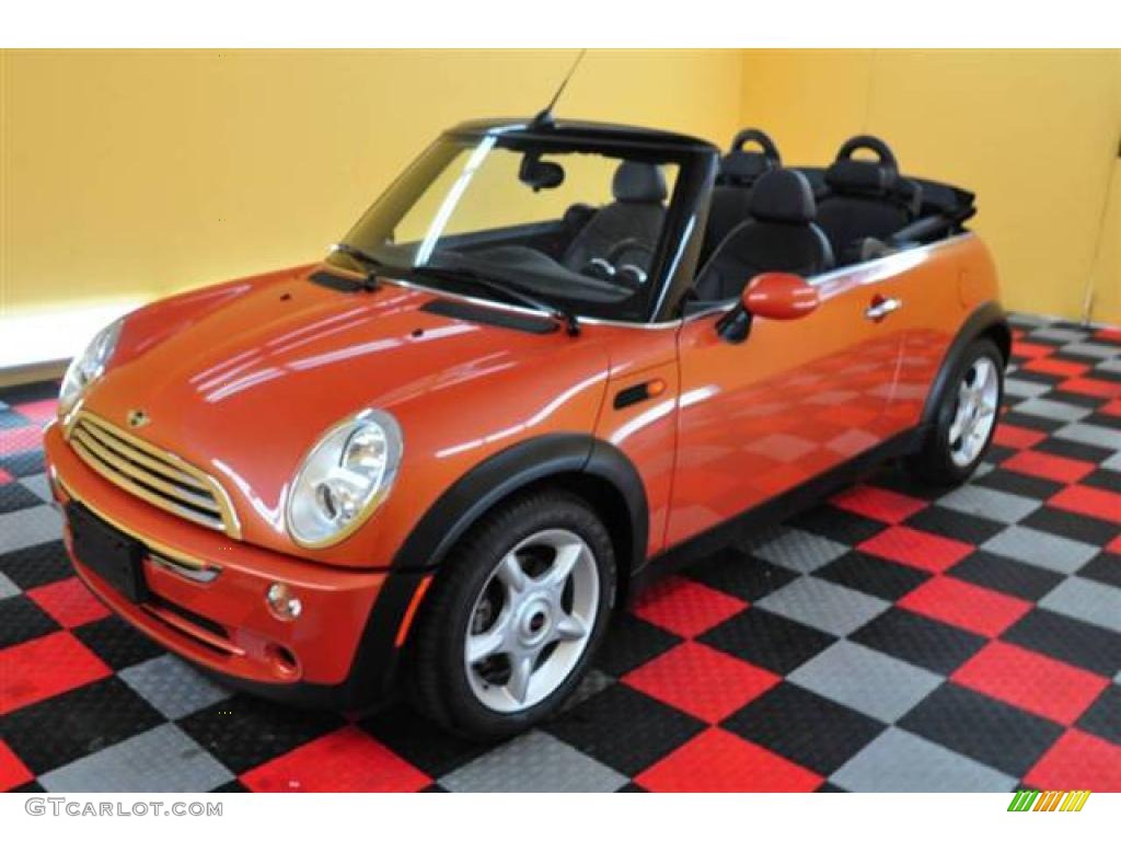 2006 Cooper Convertible - Hot Orange Metallic / Black/Orange photo #1