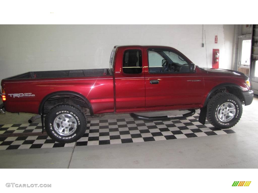 2000 Tacoma V6 TRD Extended Cab 4x4 - Sunfire Red Pearl / Gray photo #1