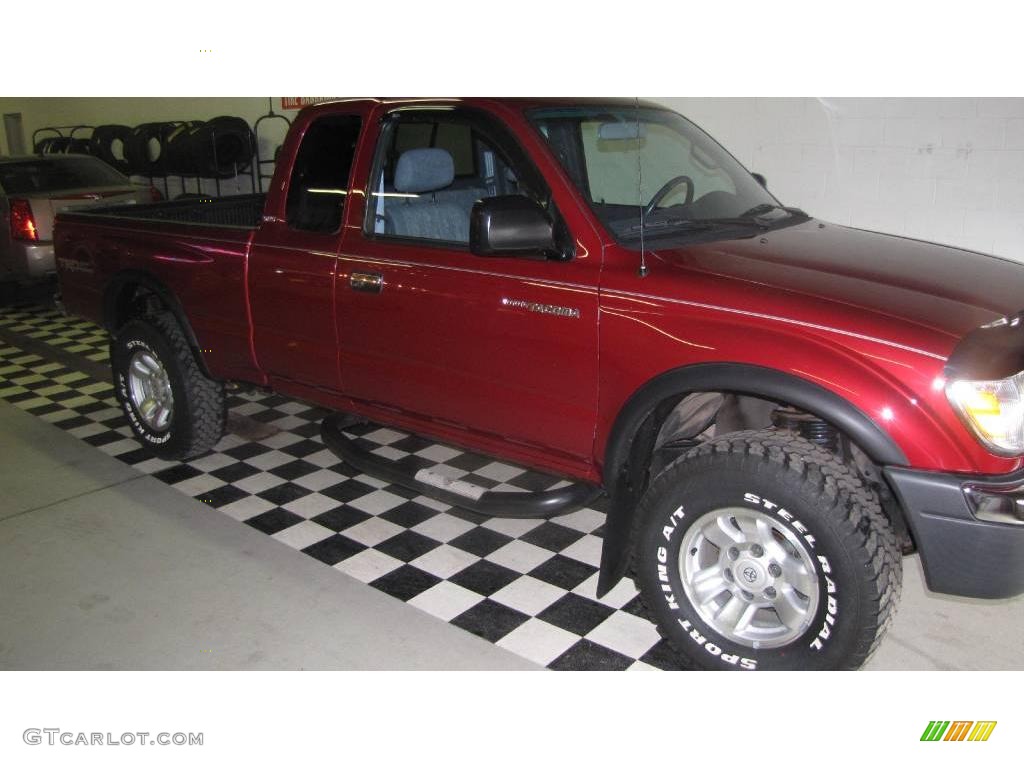 2000 Tacoma V6 TRD Extended Cab 4x4 - Sunfire Red Pearl / Gray photo #12