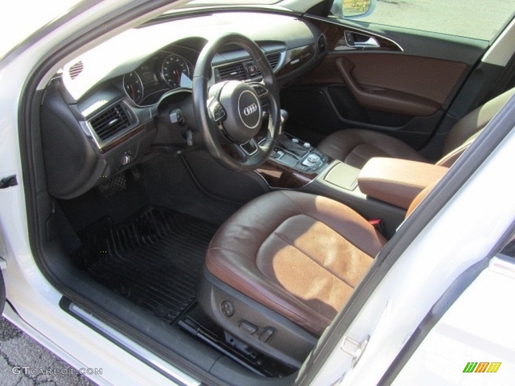 2015 A6 2.0T Premium Plus quattro Sedan - Ibis White / Nougat Brown photo #17