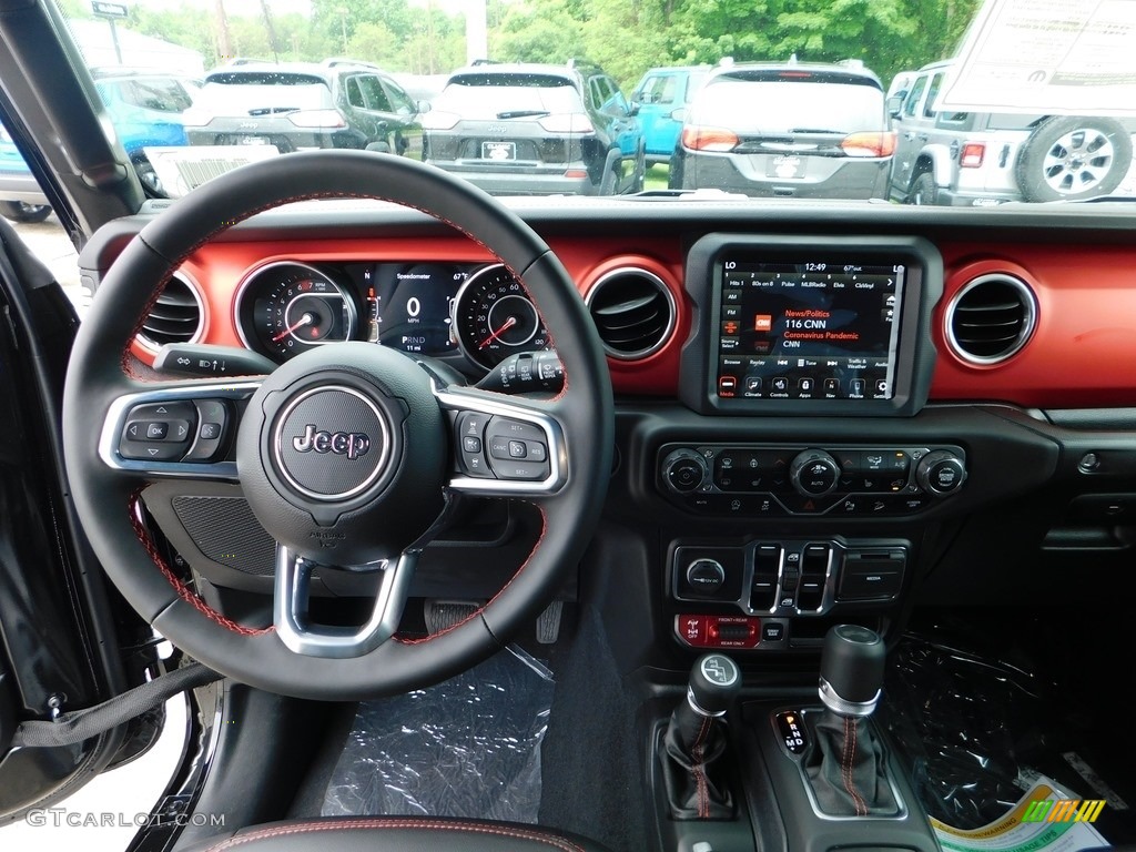 2020 Jeep Wrangler Unlimited Rubicon 4x4 Black Dashboard Photo #138187571