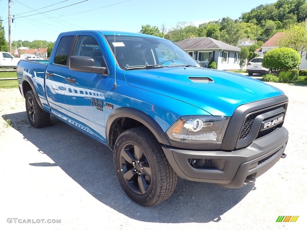 2020 1500 Classic Warlock Quad Cab 4x4 - Hydro Blue Pearl / Black photo #8