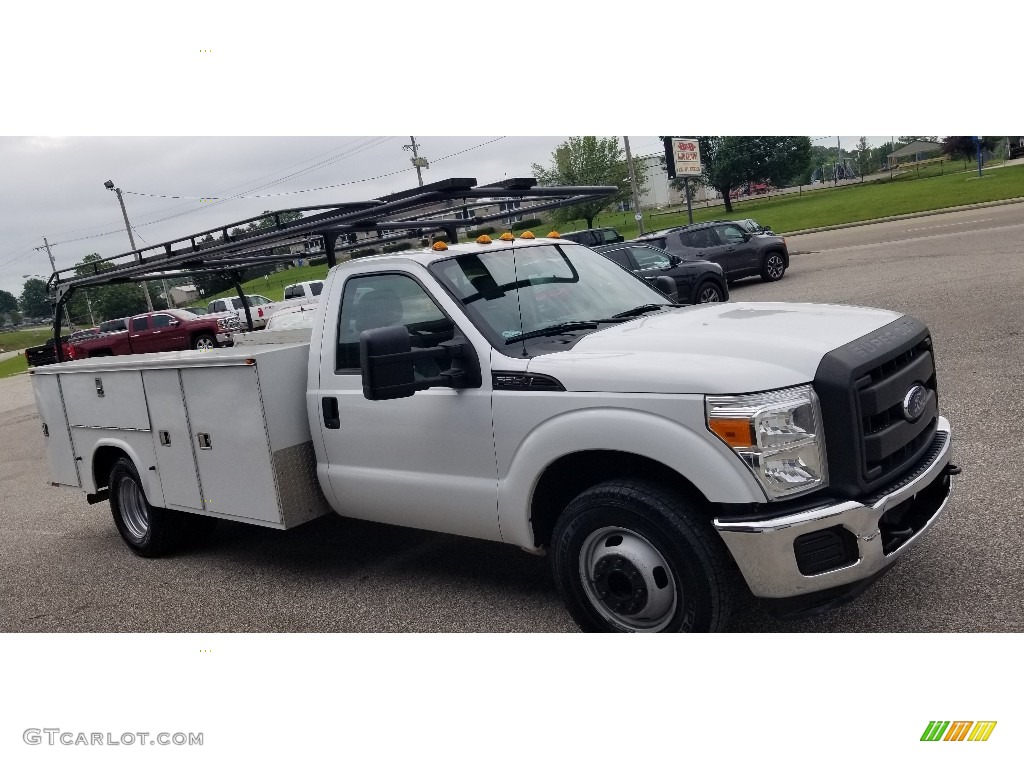 2014 F350 Super Duty XL Regular Cab Dually Chassis - Oxford White / Steel photo #21