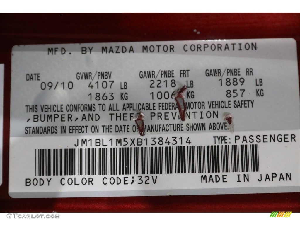 2011 Mazda MAZDA3 s Grand Touring 5 Door Color Code Photos