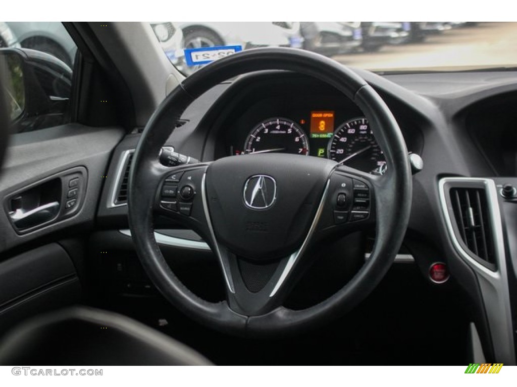 2017 Acura TLX Sedan Ebony Steering Wheel Photo #138194754